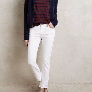 AG Adriano Goldschmied The Stevie Cuff Jeans for Anthropologie White Sz 27